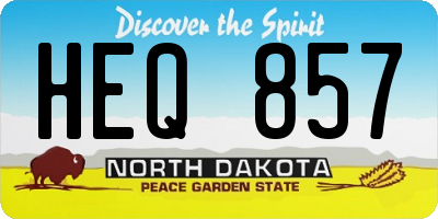 ND license plate HEQ857