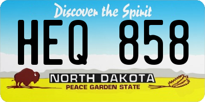 ND license plate HEQ858