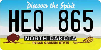ND license plate HEQ865