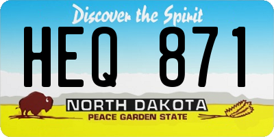 ND license plate HEQ871