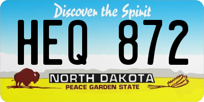 ND license plate HEQ872