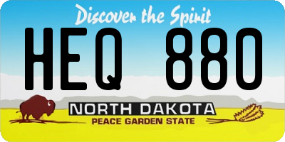 ND license plate HEQ880