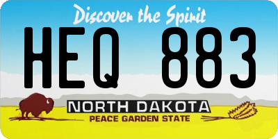 ND license plate HEQ883