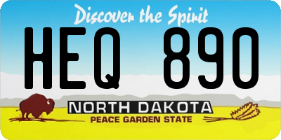 ND license plate HEQ890