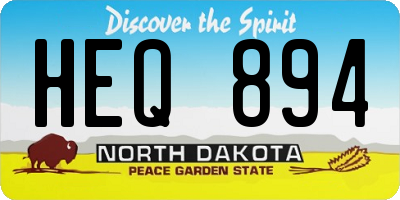 ND license plate HEQ894