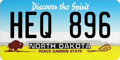 ND license plate HEQ896
