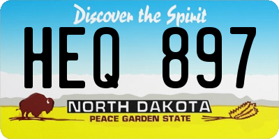ND license plate HEQ897