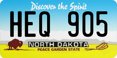 ND license plate HEQ905