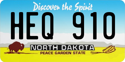 ND license plate HEQ910