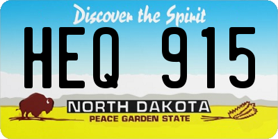 ND license plate HEQ915