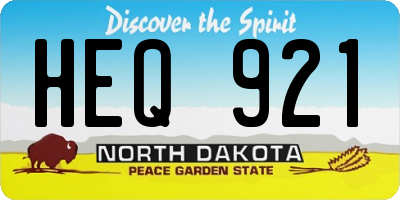 ND license plate HEQ921