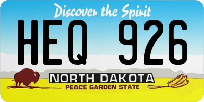 ND license plate HEQ926