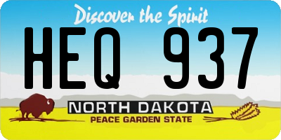ND license plate HEQ937