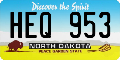 ND license plate HEQ953