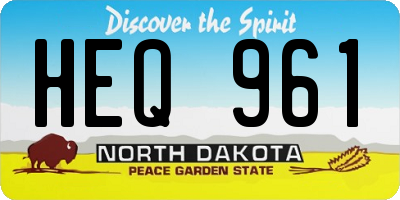 ND license plate HEQ961