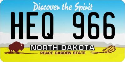 ND license plate HEQ966