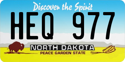 ND license plate HEQ977