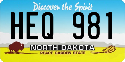 ND license plate HEQ981