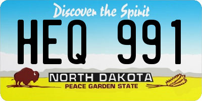 ND license plate HEQ991