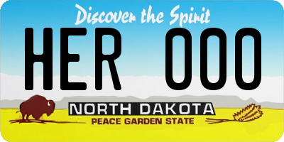 ND license plate HER000