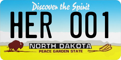 ND license plate HER001