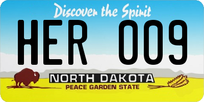 ND license plate HER009