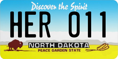 ND license plate HER011