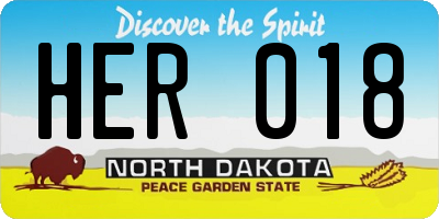 ND license plate HER018
