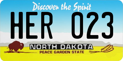 ND license plate HER023