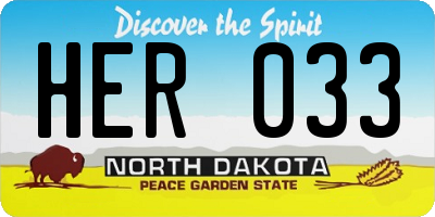 ND license plate HER033