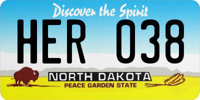 ND license plate HER038