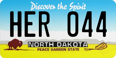 ND license plate HER044