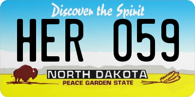 ND license plate HER059