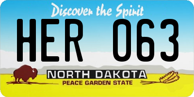 ND license plate HER063