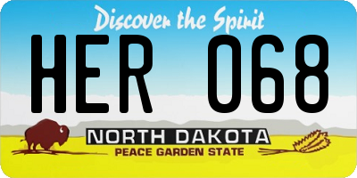 ND license plate HER068
