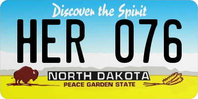 ND license plate HER076