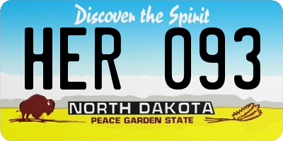 ND license plate HER093