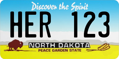 ND license plate HER123
