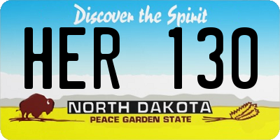 ND license plate HER130