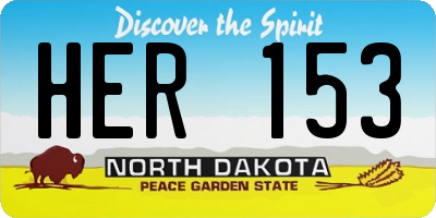 ND license plate HER153