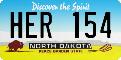 ND license plate HER154