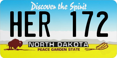 ND license plate HER172
