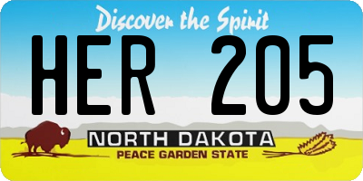 ND license plate HER205