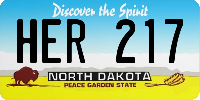 ND license plate HER217