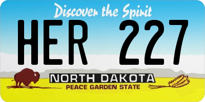 ND license plate HER227
