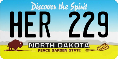 ND license plate HER229