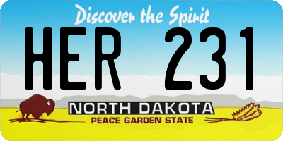 ND license plate HER231