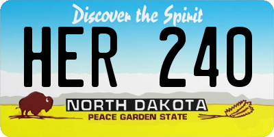 ND license plate HER240