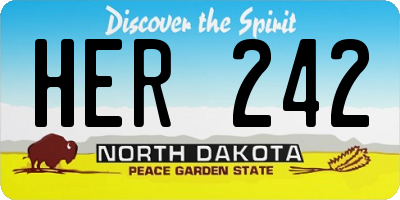 ND license plate HER242