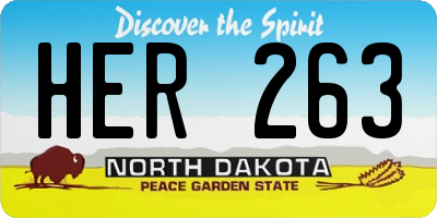 ND license plate HER263